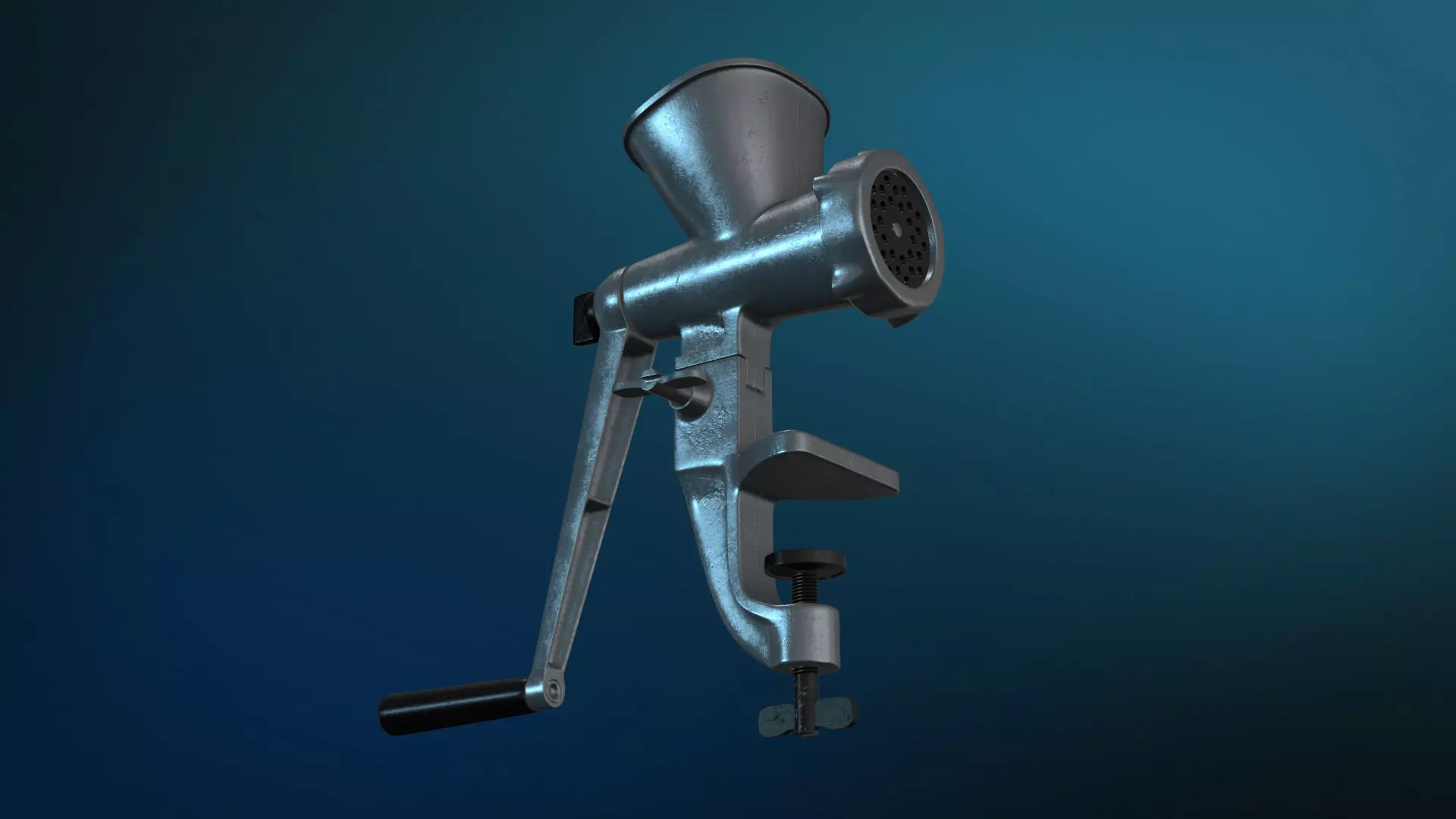Meat grinder Low-poly 3D model_0