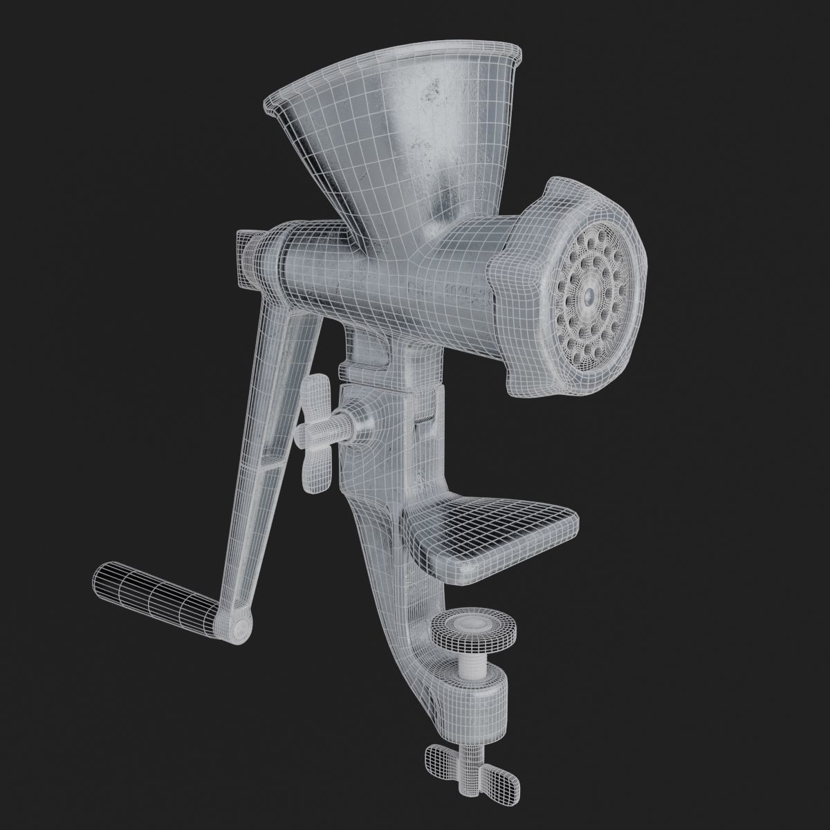 Meat grinder Low-poly 3D model_7