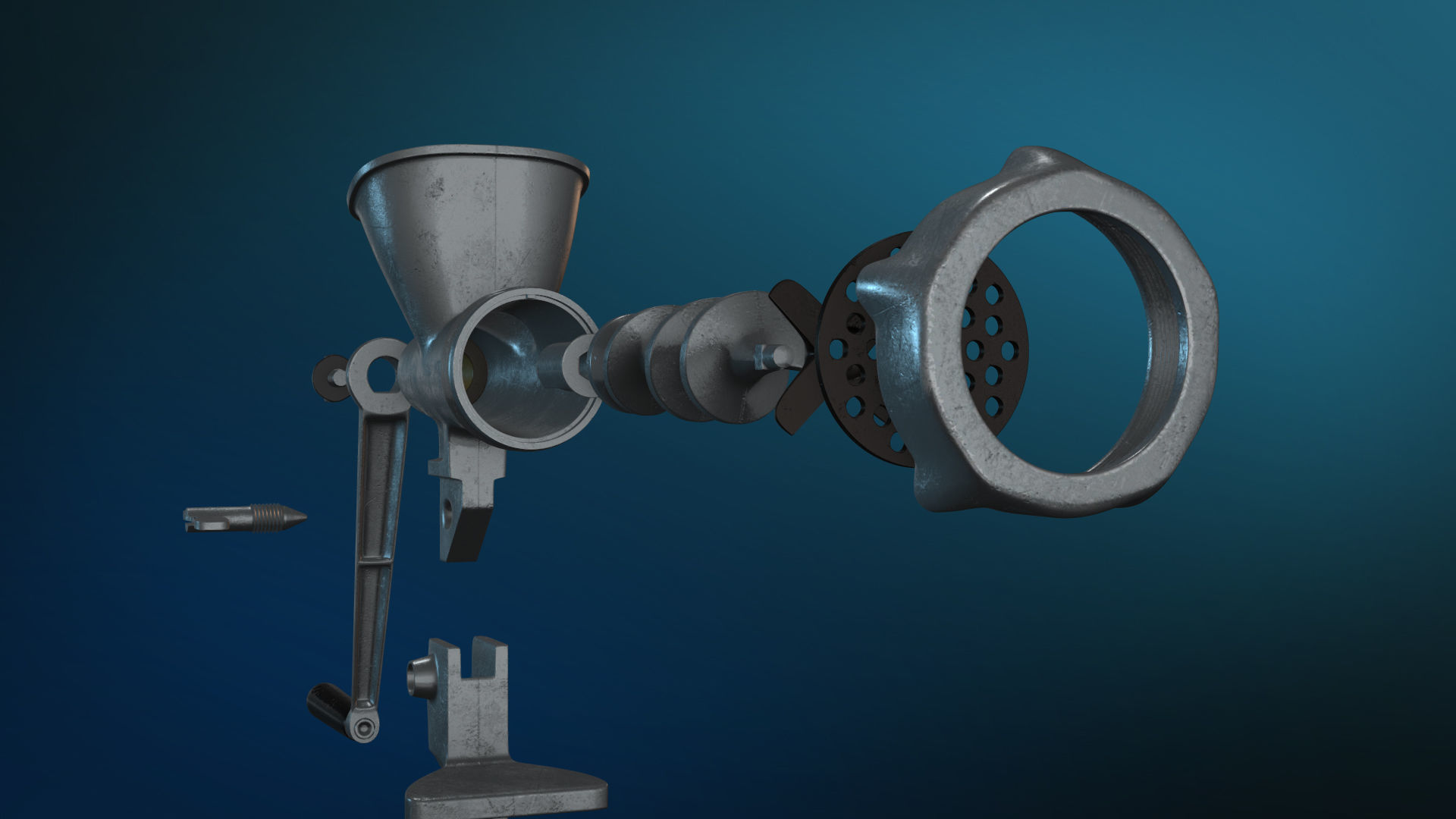 Meat grinder Low-poly 3D model_5