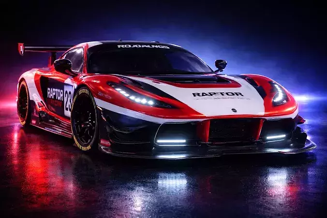 Futuristic Hypercar Concept 3D Model High Quality