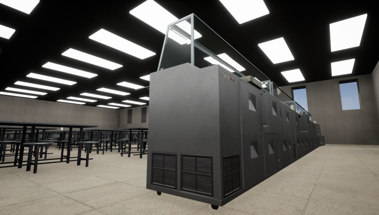 Prison Dining Room Equipment Low-poly 3D model_3