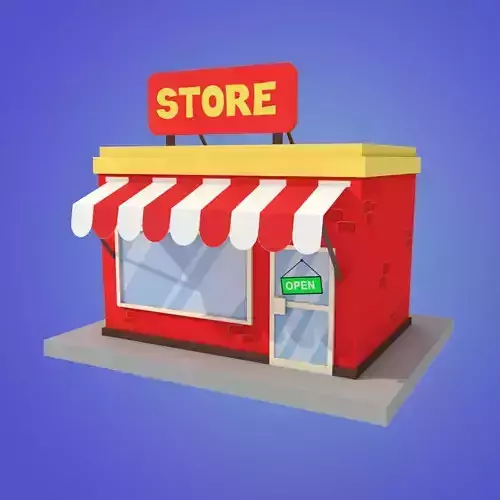 store cartoon low poly 3D model