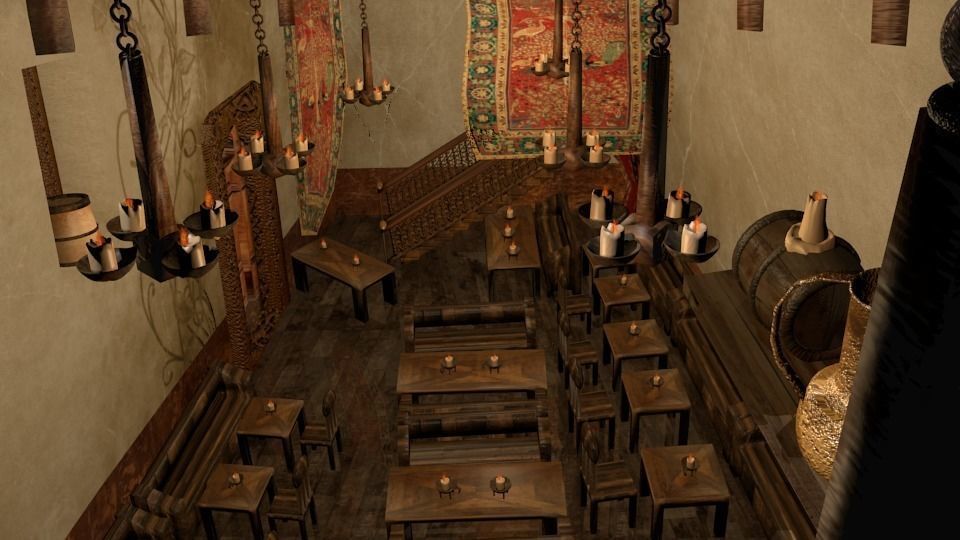 Medieval Tavern Low-poly 3D model_1