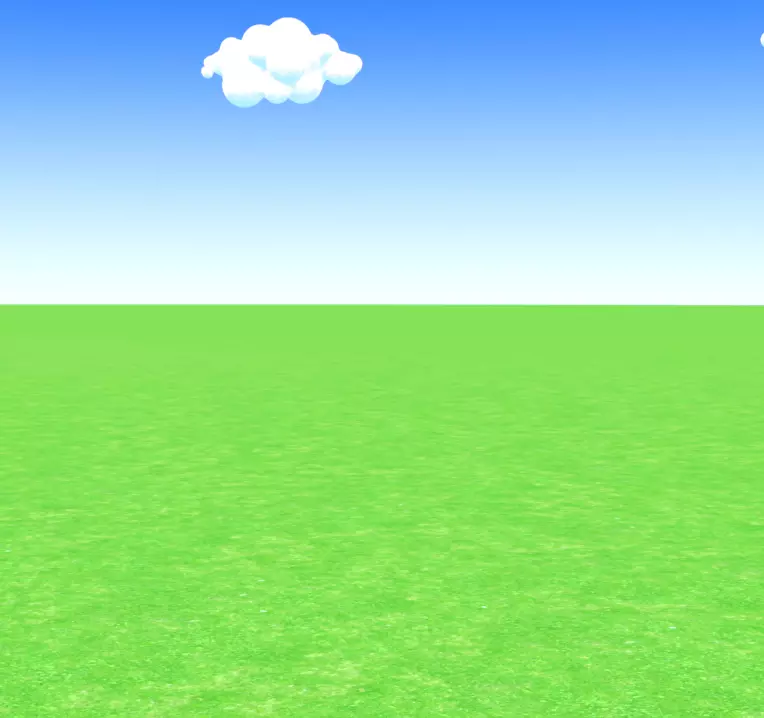 Cartoon Grass Field with Sky Background Environment 3D model
