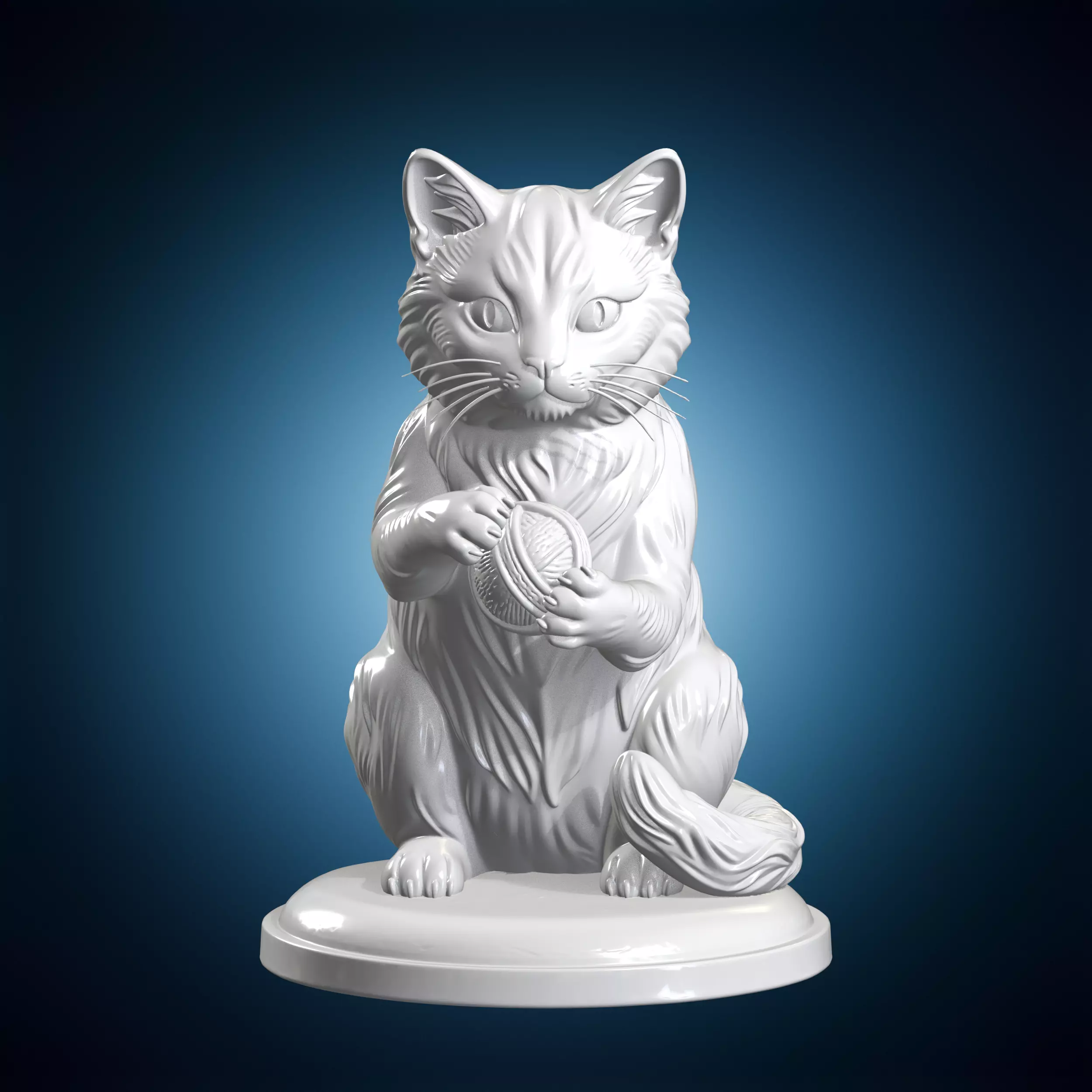 Curious Cat Playing 3D Print Model 3D print model