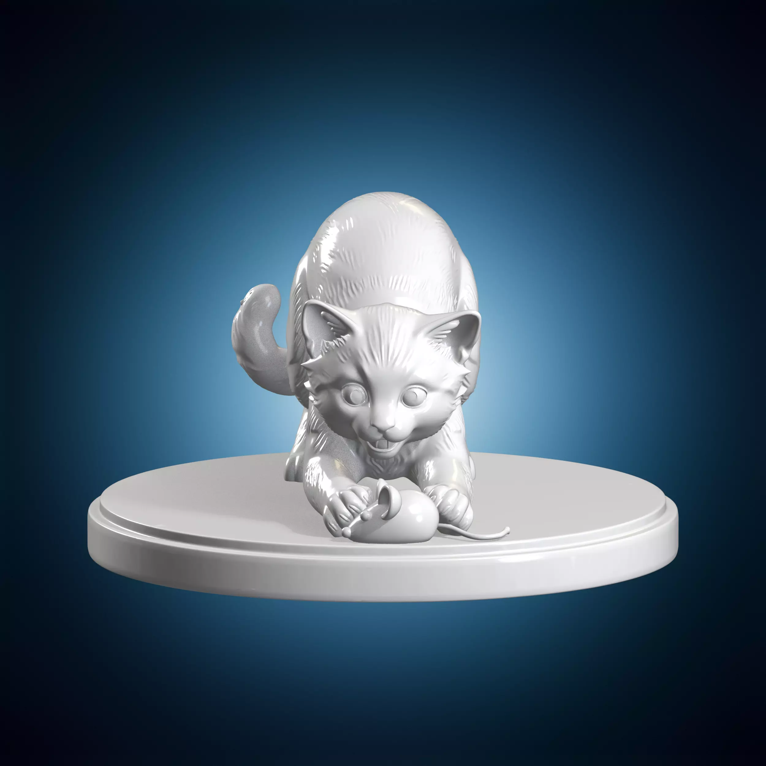 Kitten Pouncing 3D Print Model 3D print model