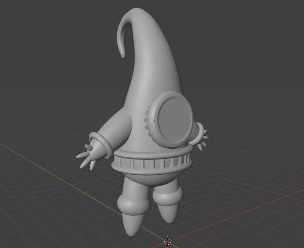 triangular fisherman Low-poly 3D model