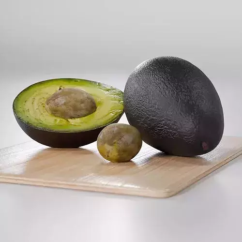 Avocado  Photorealistic PBR Whole and Half with Seed