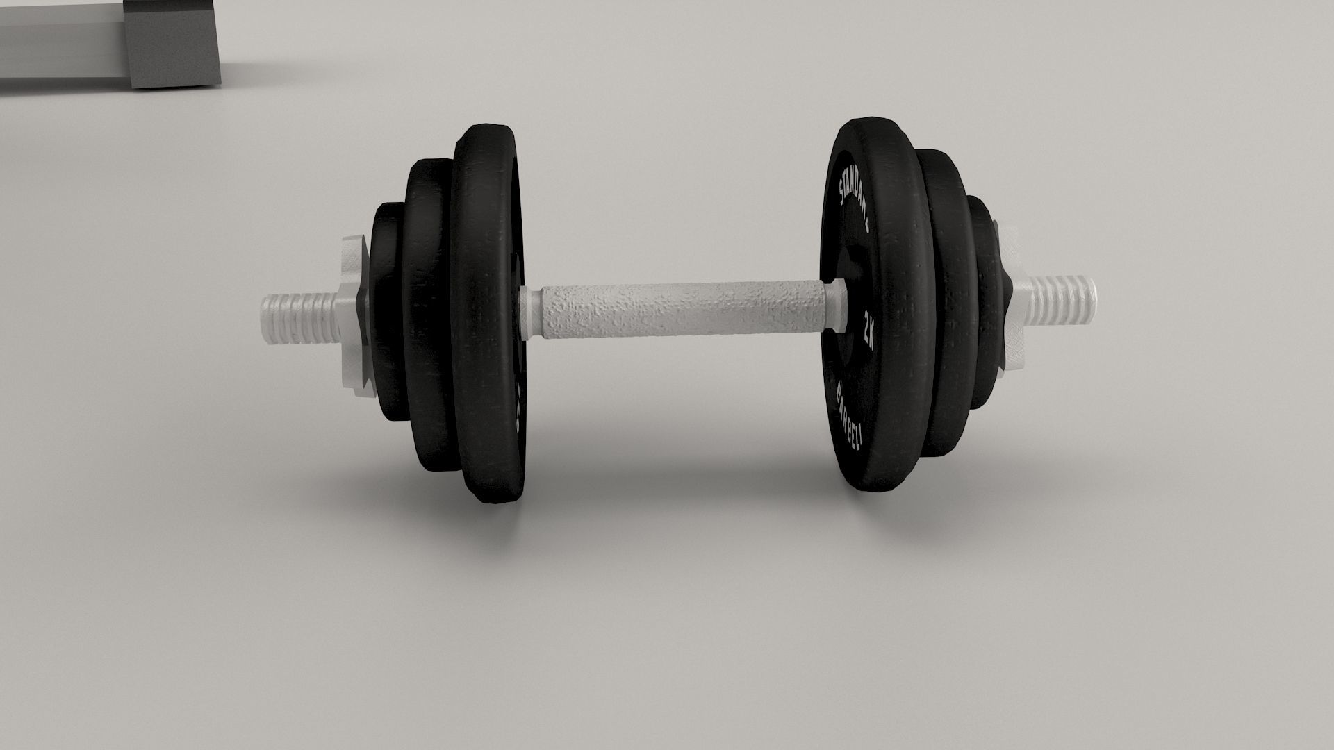 Gym pushing bench Low-poly 3D model_7