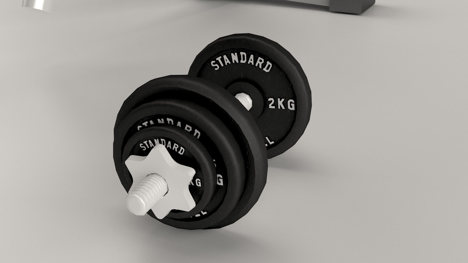 Gym pushing bench Low-poly 3D model_6
