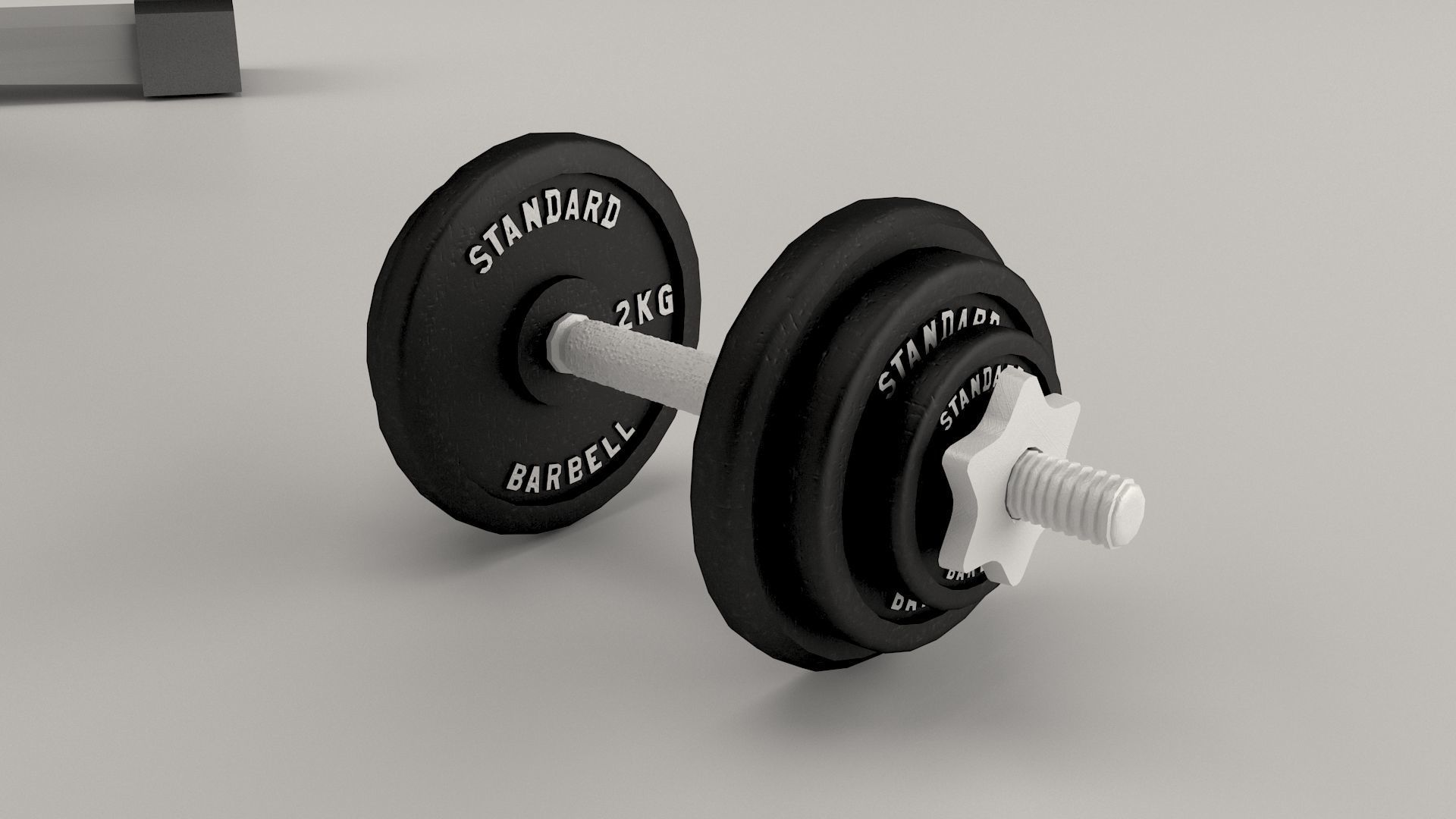 Gym pushing bench Low-poly 3D model_3