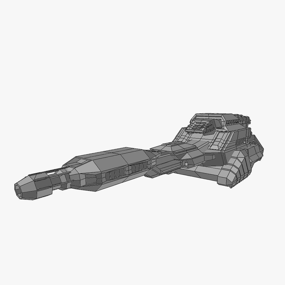 Blaster cannon 05 sci-fi low poly Low-poly 3D model_9
