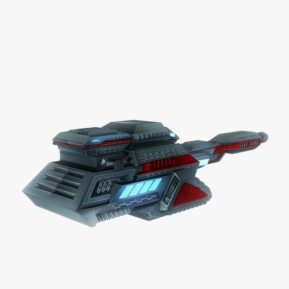 Blaster cannon 05 sci-fi low poly Low-poly 3D model_6