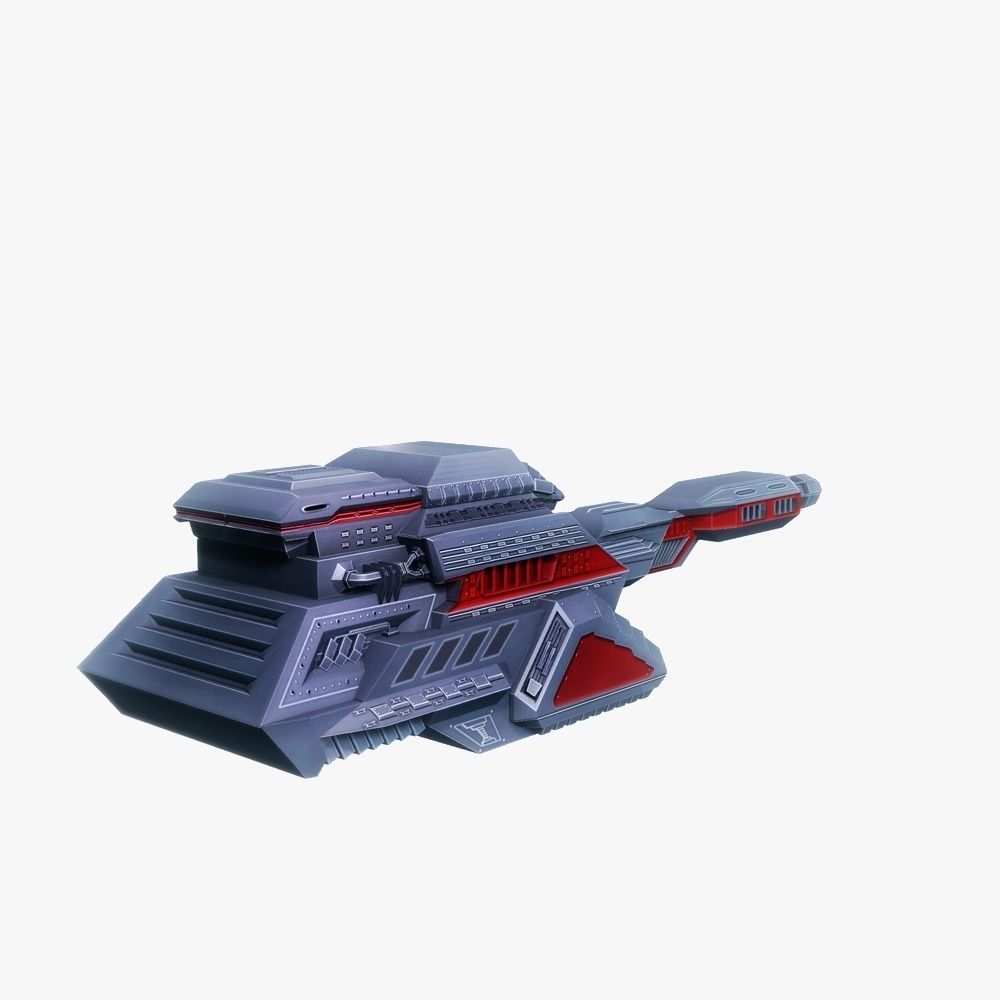 Blaster cannon 05 sci-fi low poly Low-poly 3D model_4