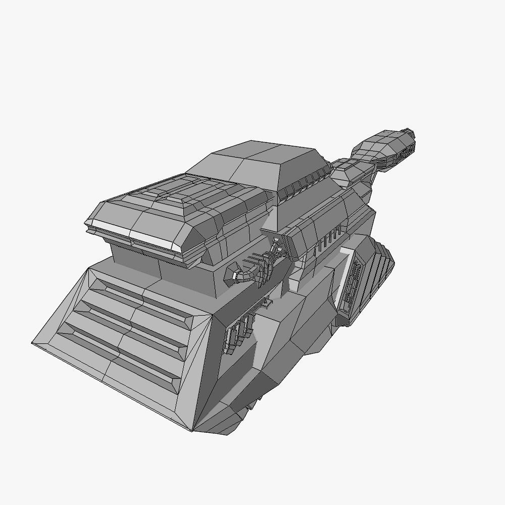 Blaster cannon 05 sci-fi low poly Low-poly 3D model_10