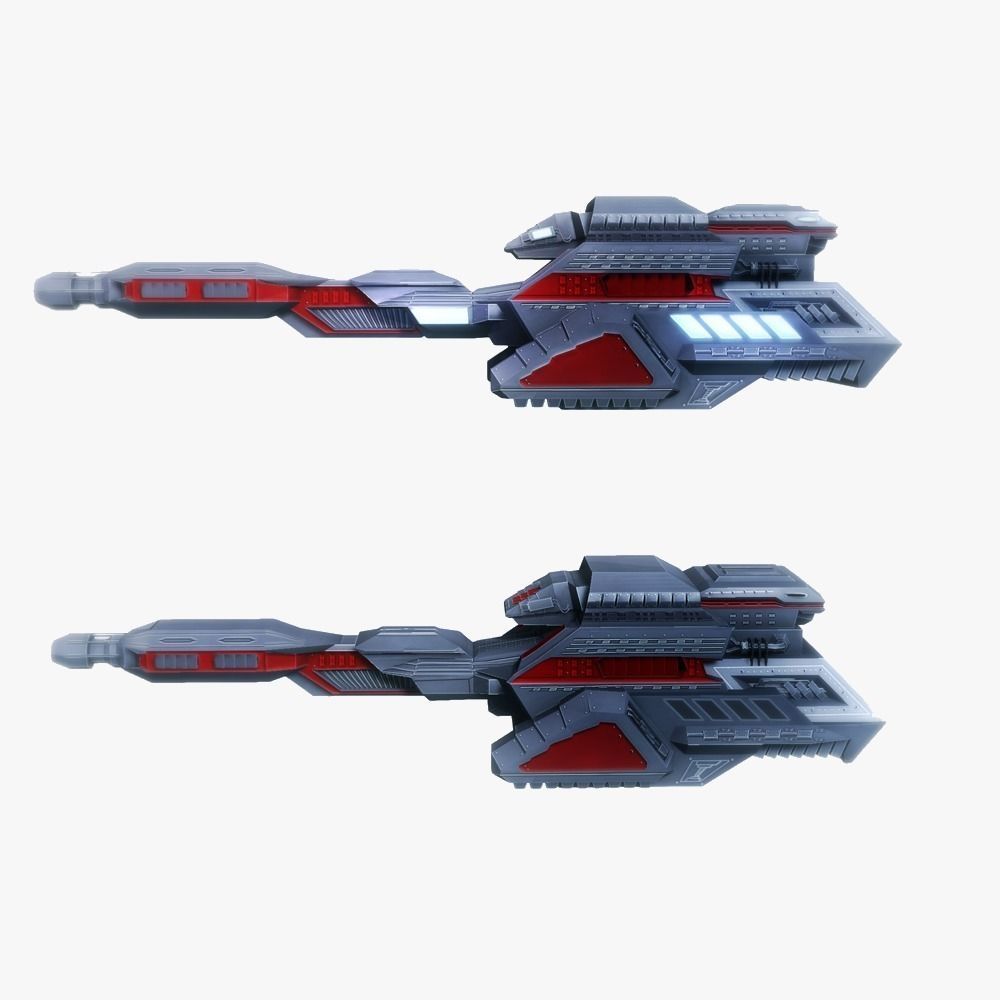 Blaster cannon 05 sci-fi low poly Low-poly 3D model_8