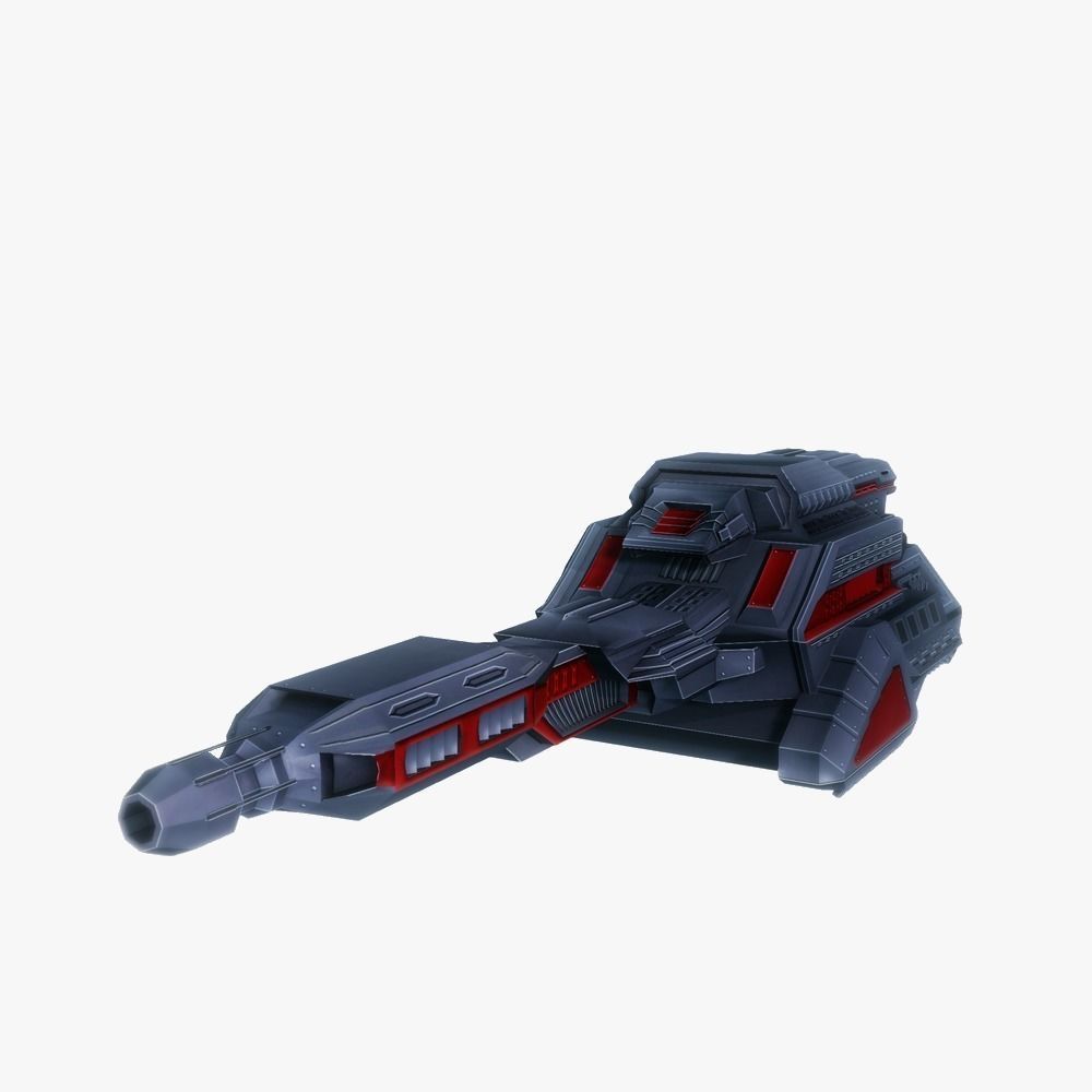 Blaster cannon 05 sci-fi low poly Low-poly 3D model_3