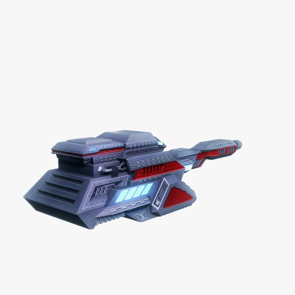 Blaster cannon 05 sci-fi low poly Low-poly 3D model_5