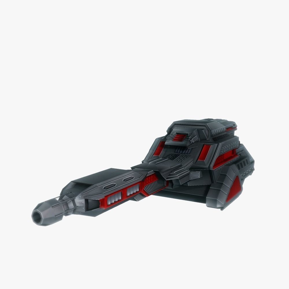 Blaster cannon 05 sci-fi low poly Low-poly 3D model_2