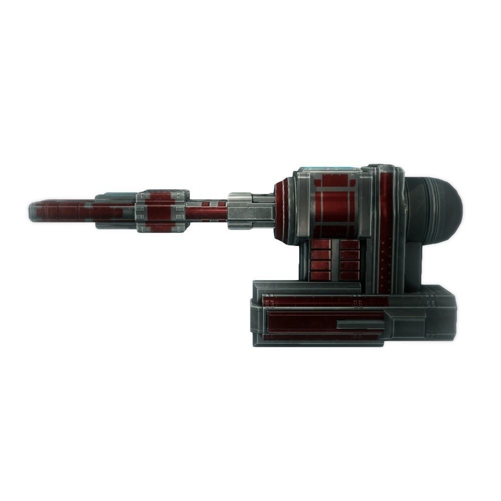Railgun cannon sci-fi low poly Animated Low-poly 3D model_4