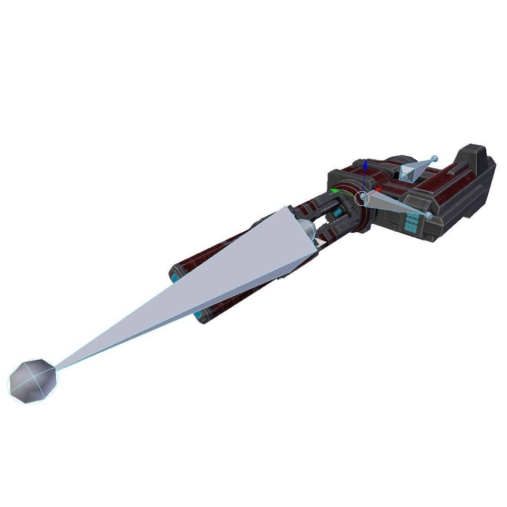 Railgun cannon sci-fi low poly Animated Low-poly 3D model_8
