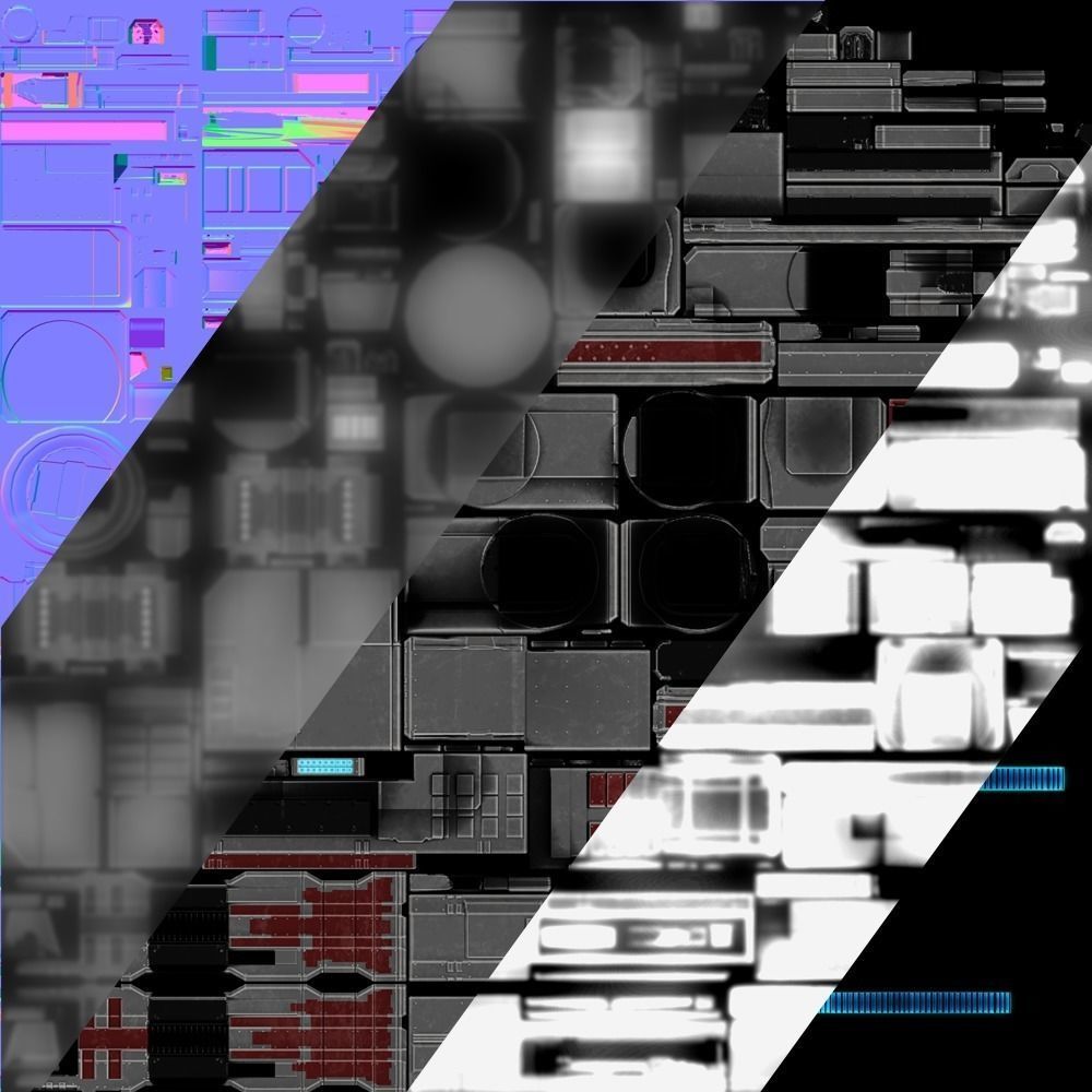 Railgun cannon sci-fi low poly Animated Low-poly 3D model_9