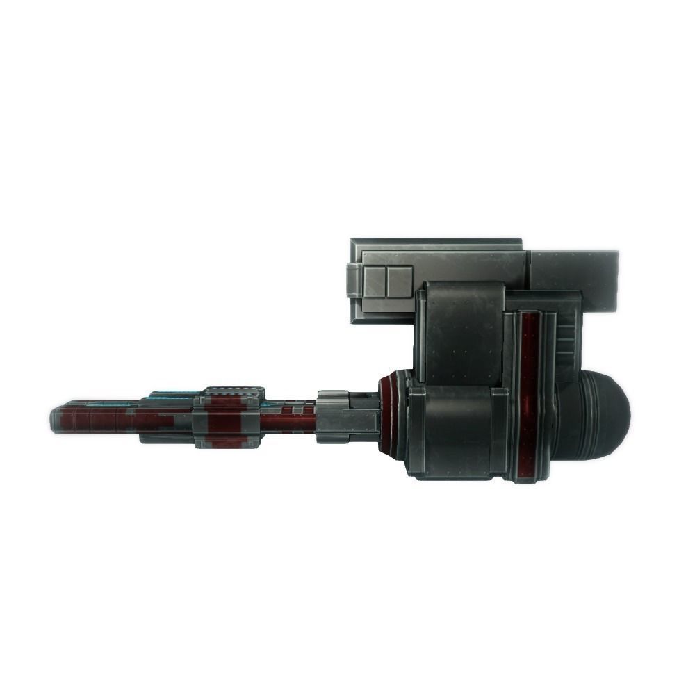 Railgun cannon sci-fi low poly Animated Low-poly 3D model_5