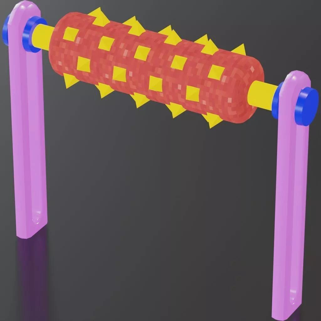 Spiked Roller Obstacle Animated Up Down Game Show Prop 3D model
