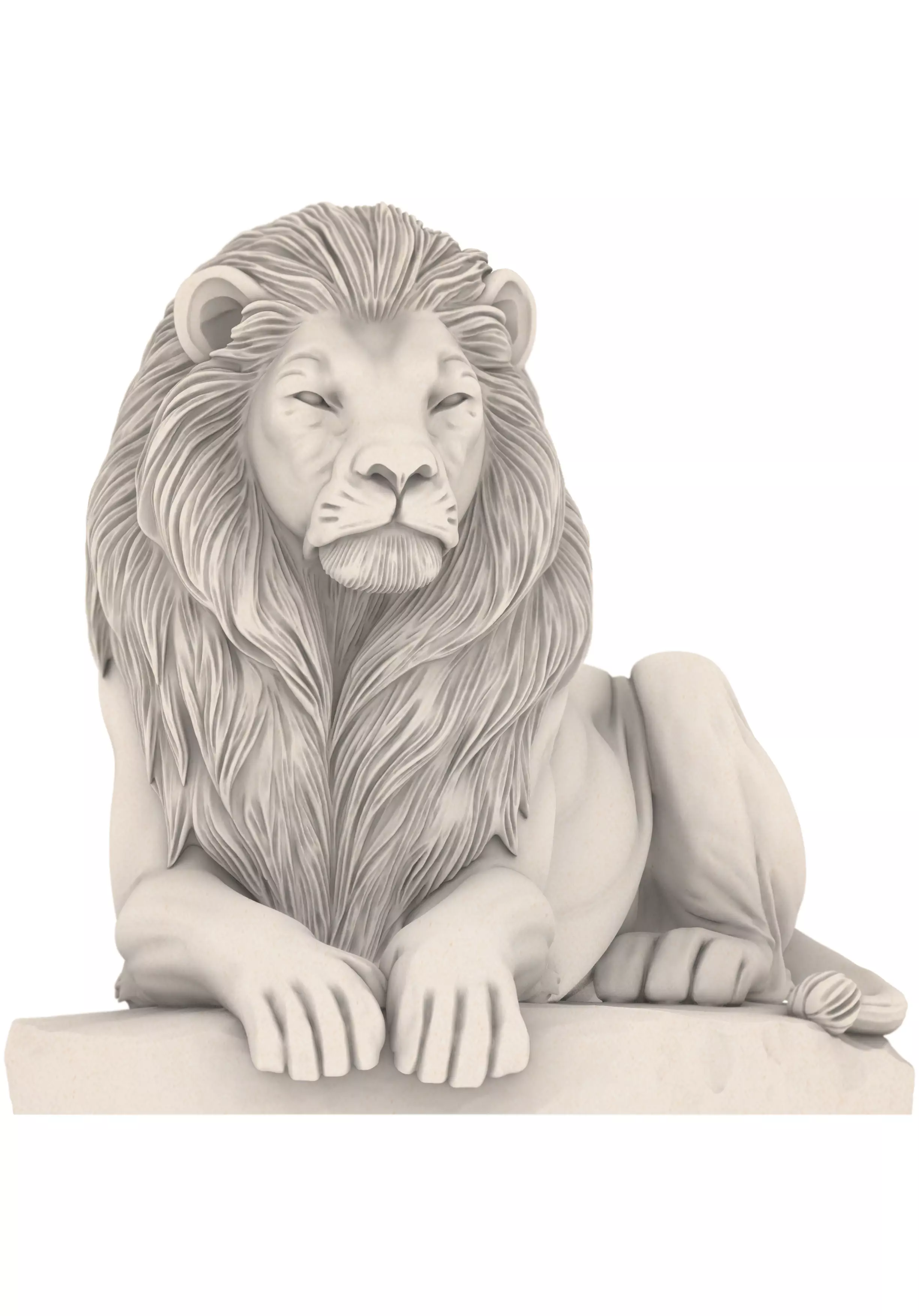 Majestic Lion Sculpture loewe 3D print model