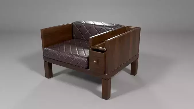 Luxury Armchair Pack 3D Leather Fabric Low Poly PBR Low-poly 3D model 3
