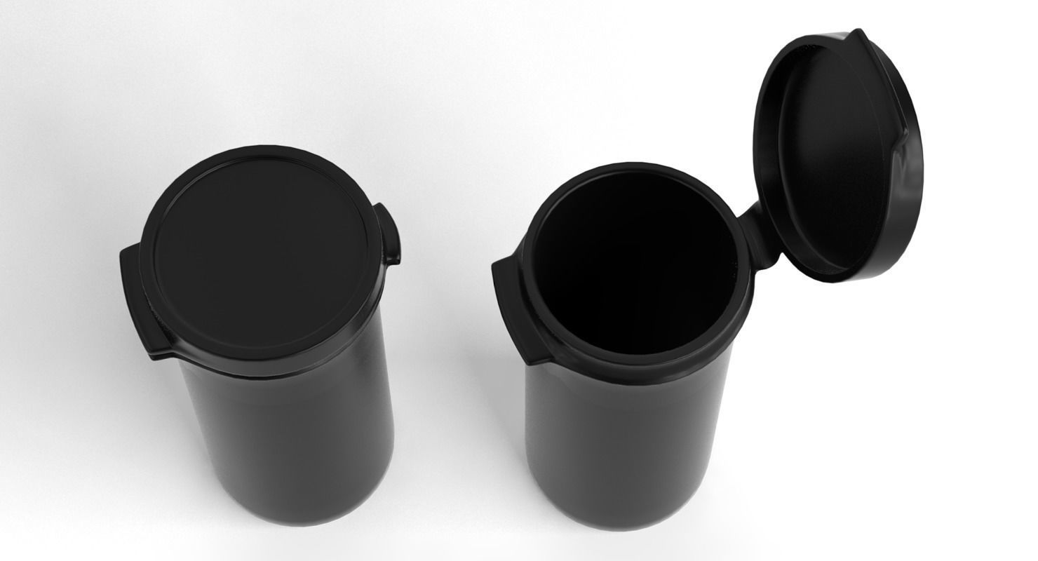 Plastic Hinged Lid Containers Low-poly 3D model_2