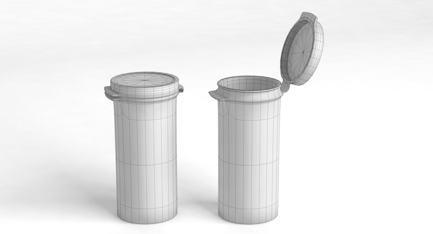 Plastic Hinged Lid Containers Low-poly 3D model_5
