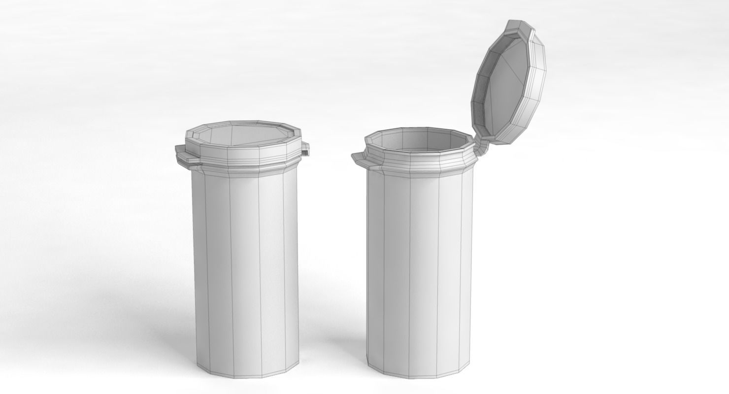 Plastic Hinged Lid Containers Low-poly 3D model_4