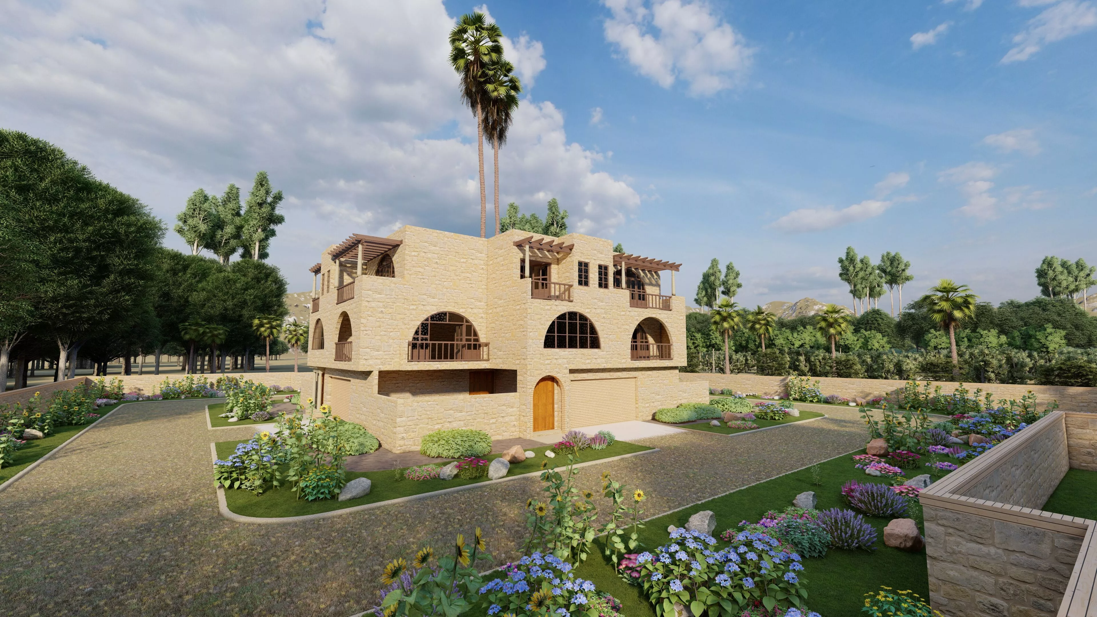 Traditional house-Vilage in forest-old house 3D model