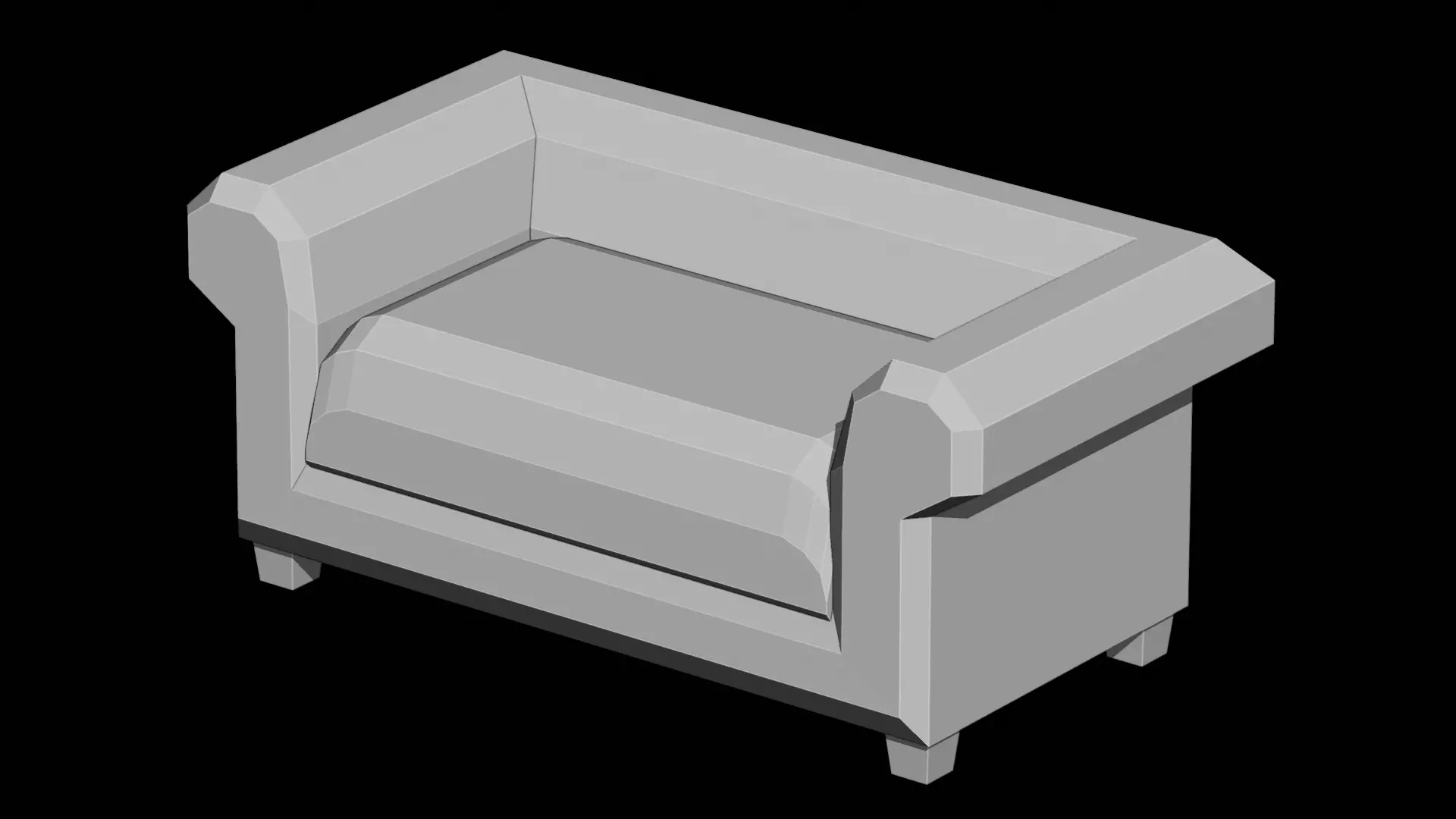 Classic Club Armchair lowpoly Free low-poly 3D model