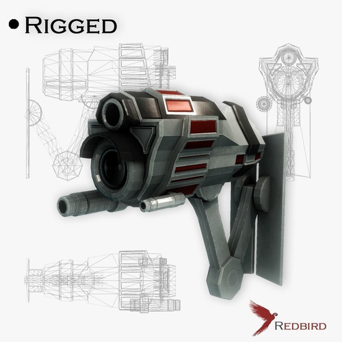 Security camera 01 sci-fi low poly Low-poly 3D model