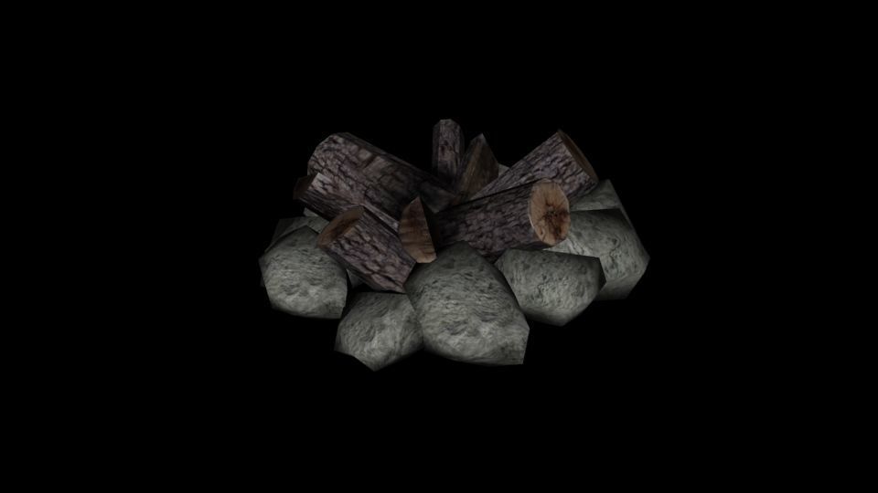 fire wood low poly  Free low-poly 3D model_3