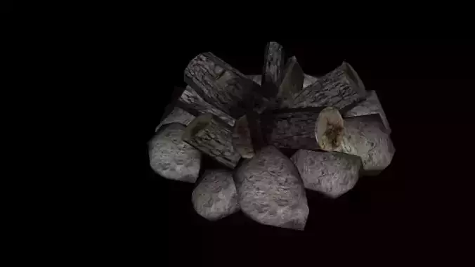 fire wood low poly  Free low-poly 3D model