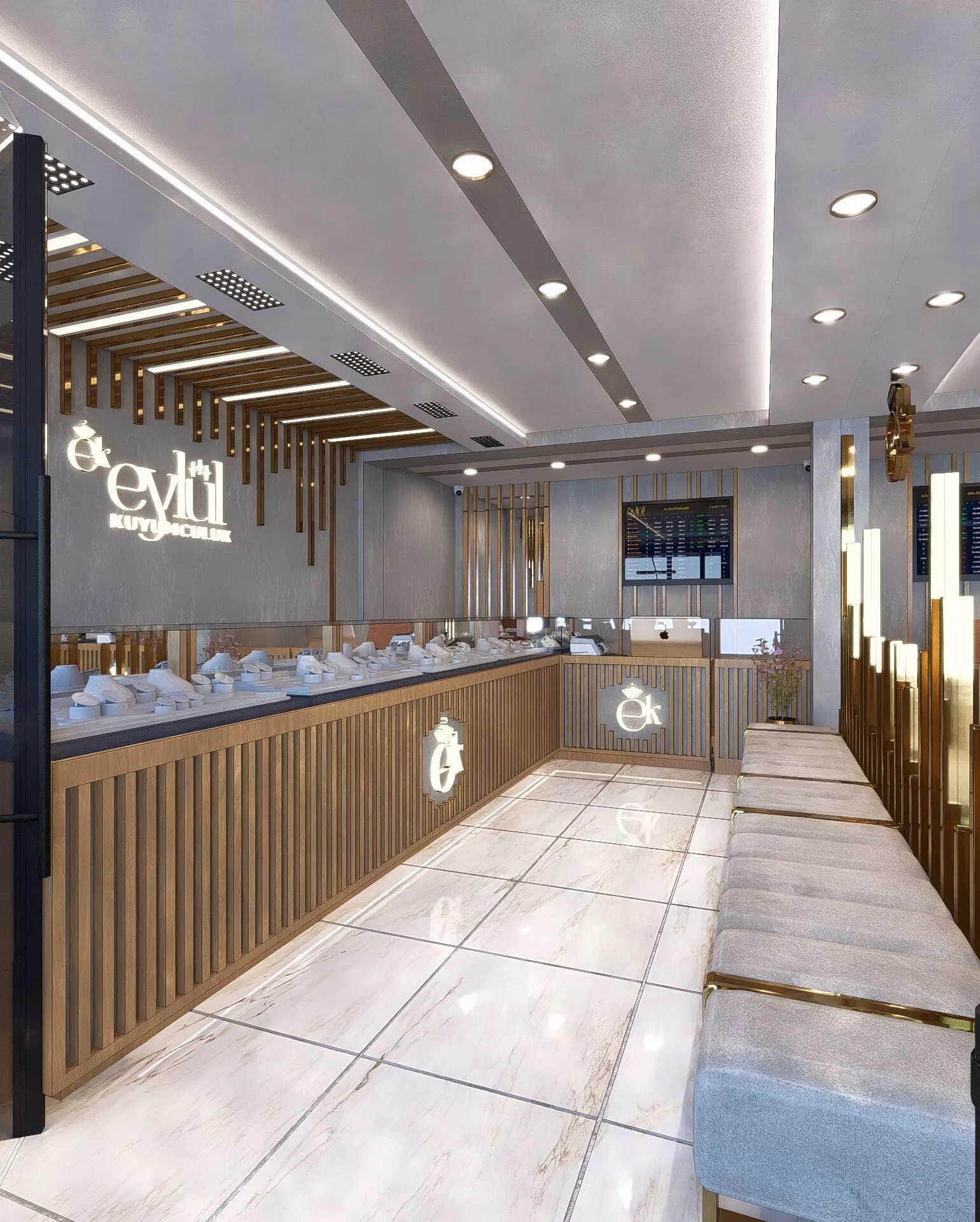 Luxury Jewelry Store Interior Extr Fully Furnished Ready Scene 3D model