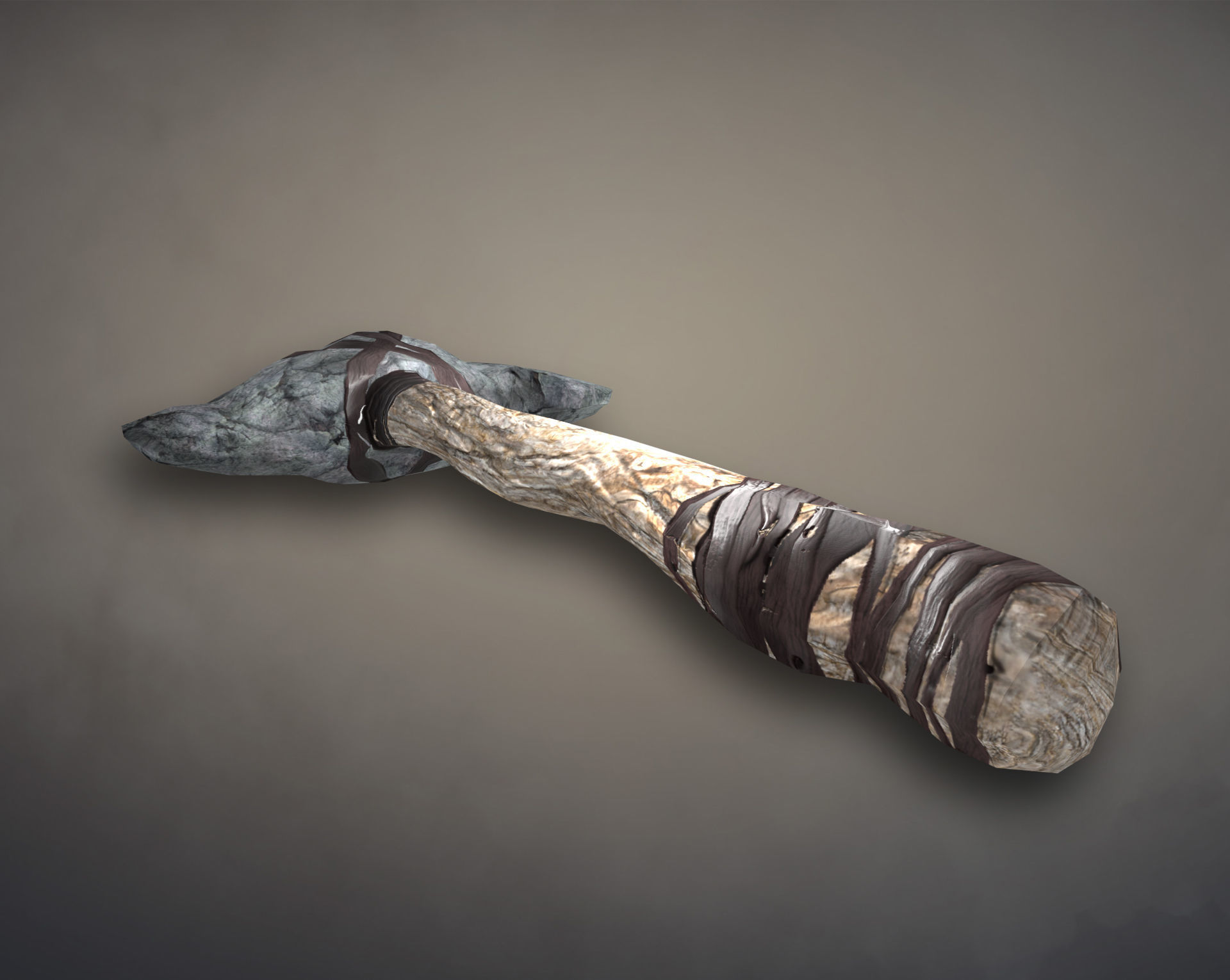 Axe stone Low-poly 3D model_6