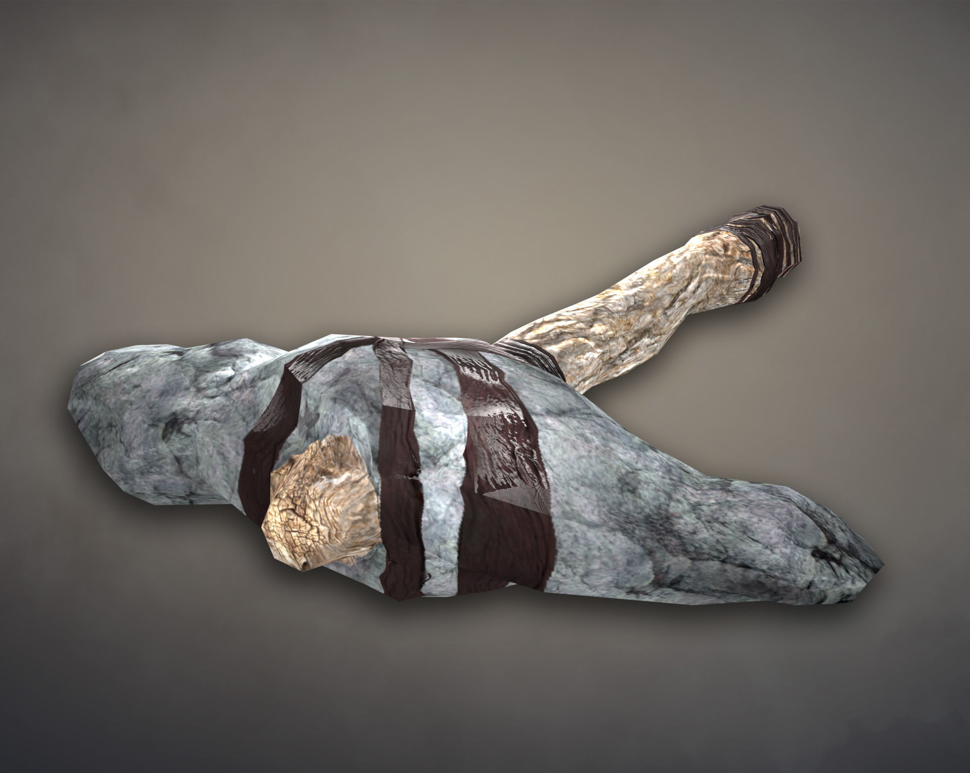 Axe stone Low-poly 3D model_5