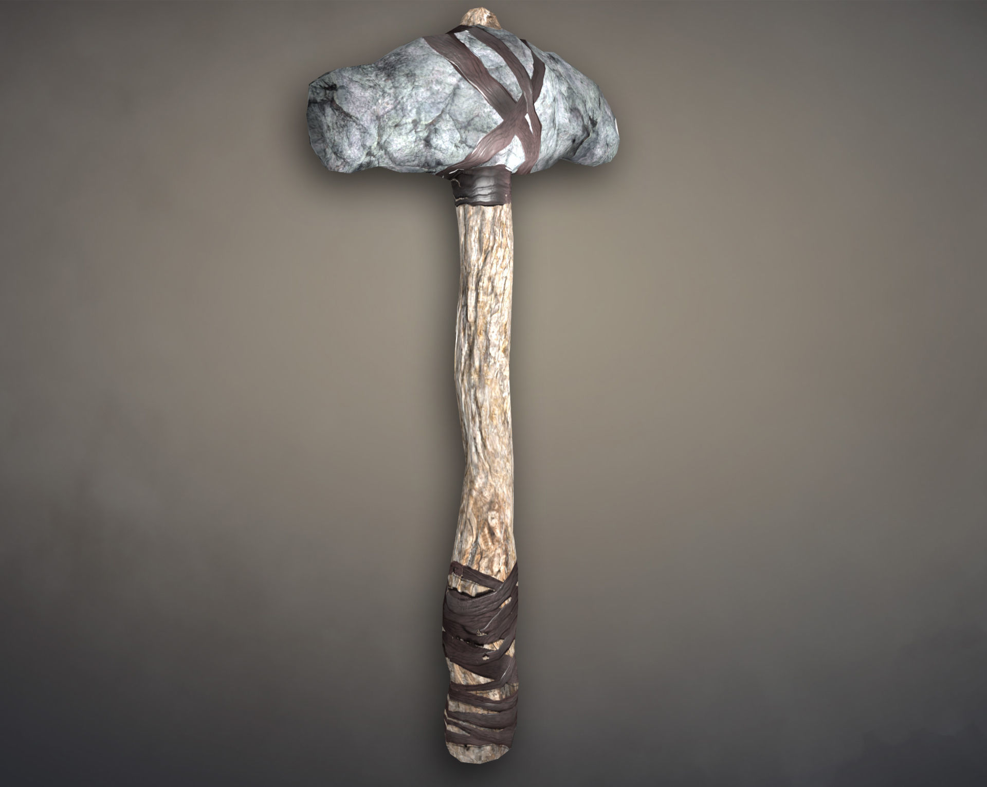 Axe stone Low-poly 3D model_4