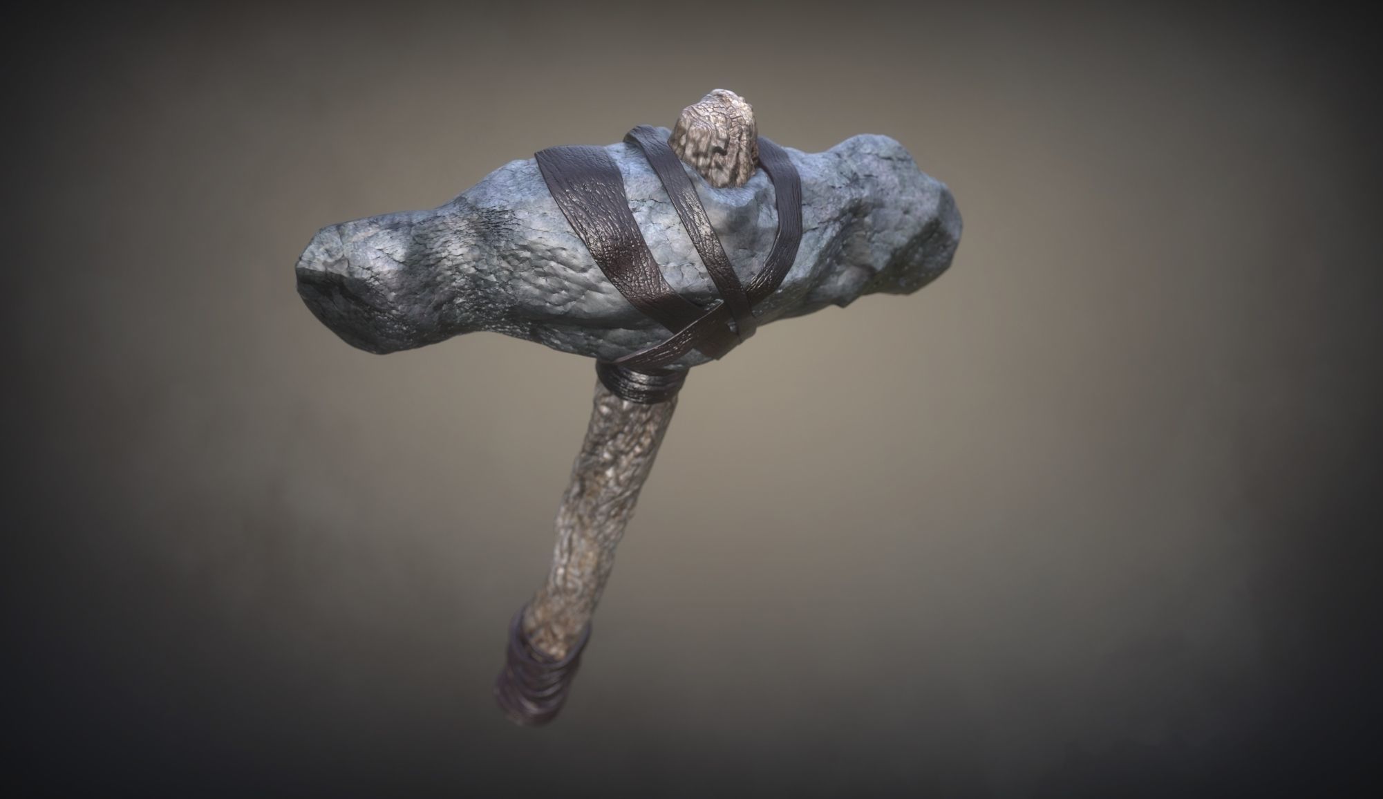 Axe stone Low-poly 3D model_1