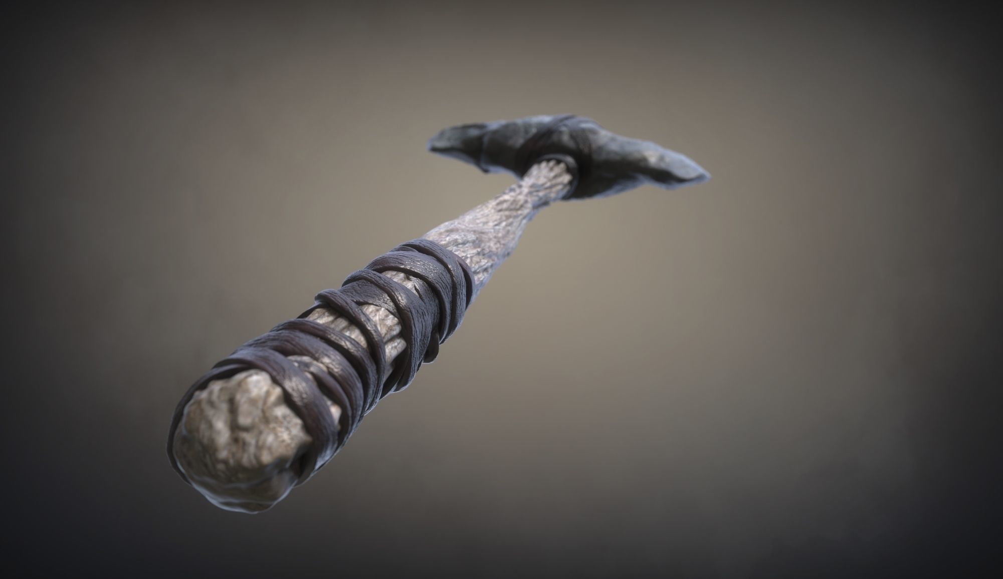 Axe stone Low-poly 3D model_2