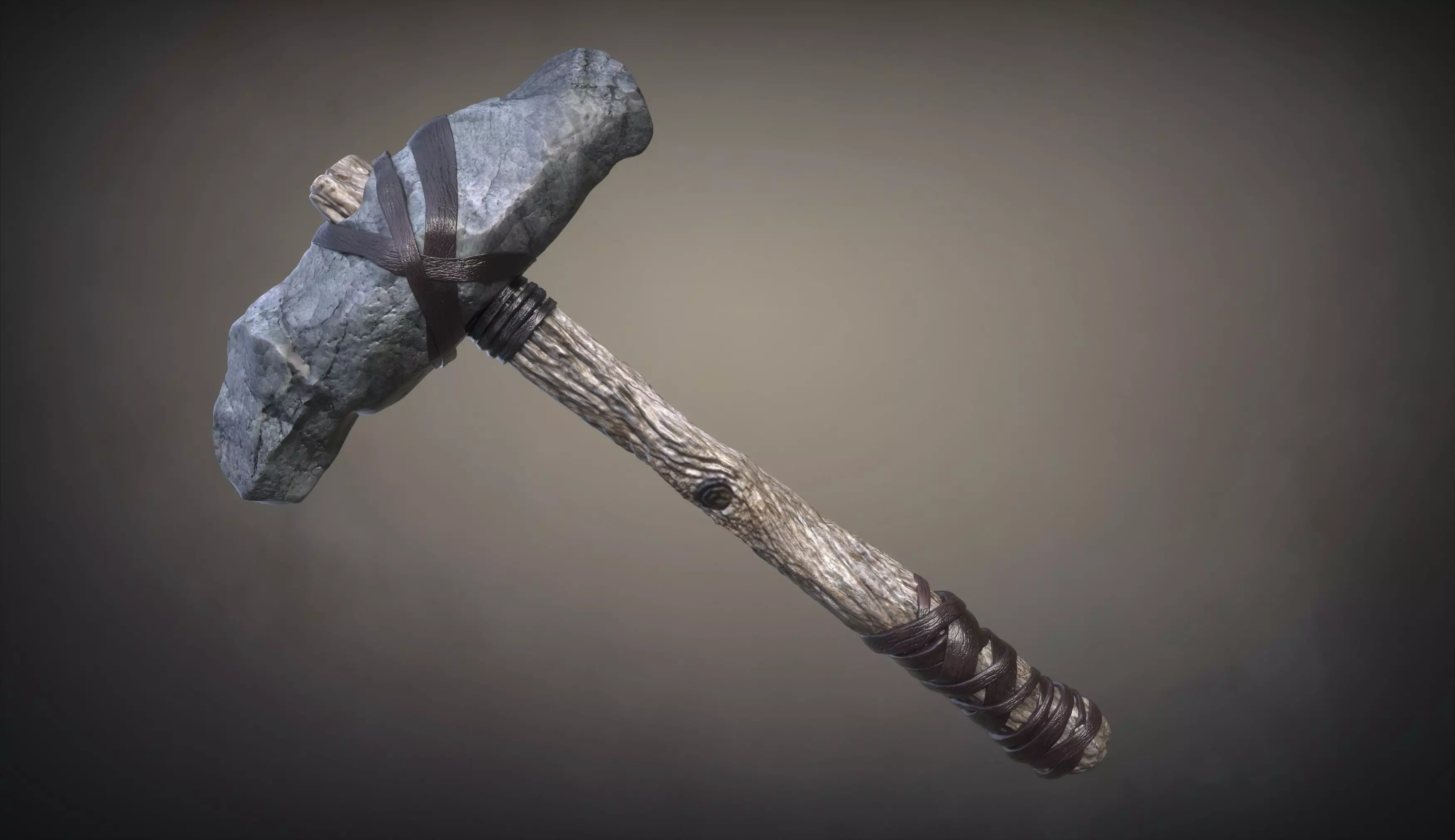 Axe stone Low-poly 3D model_0