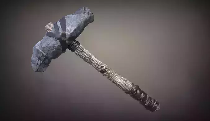 Axe stone Low-poly 3D model
