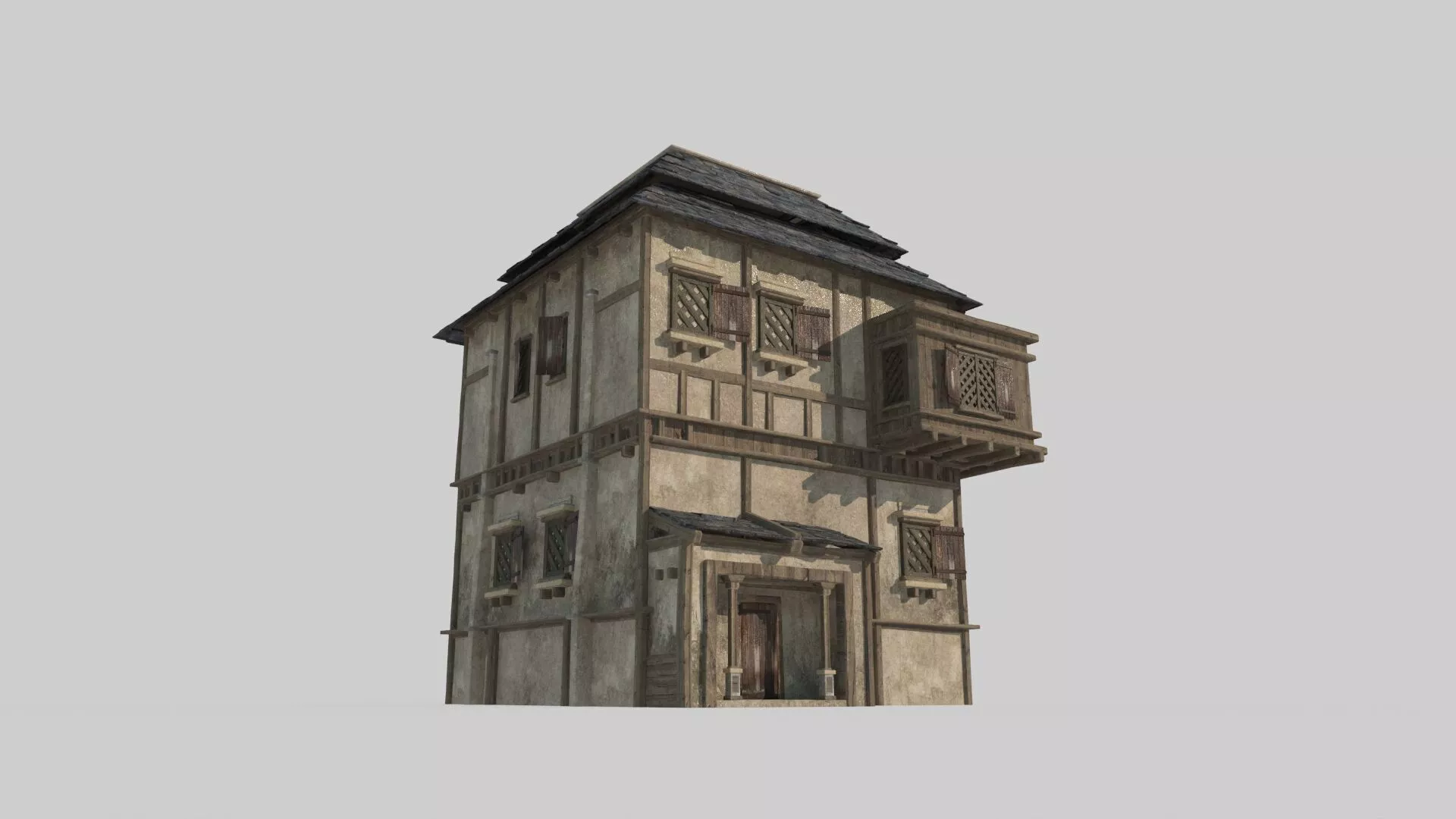 Medieval houses and dwellings 3D model