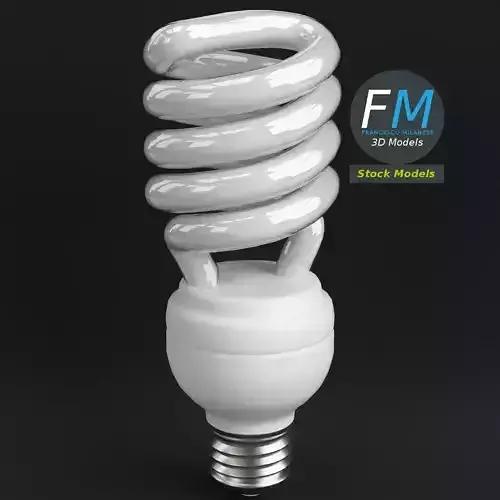 CFL spiral light bulb lamp 3D model