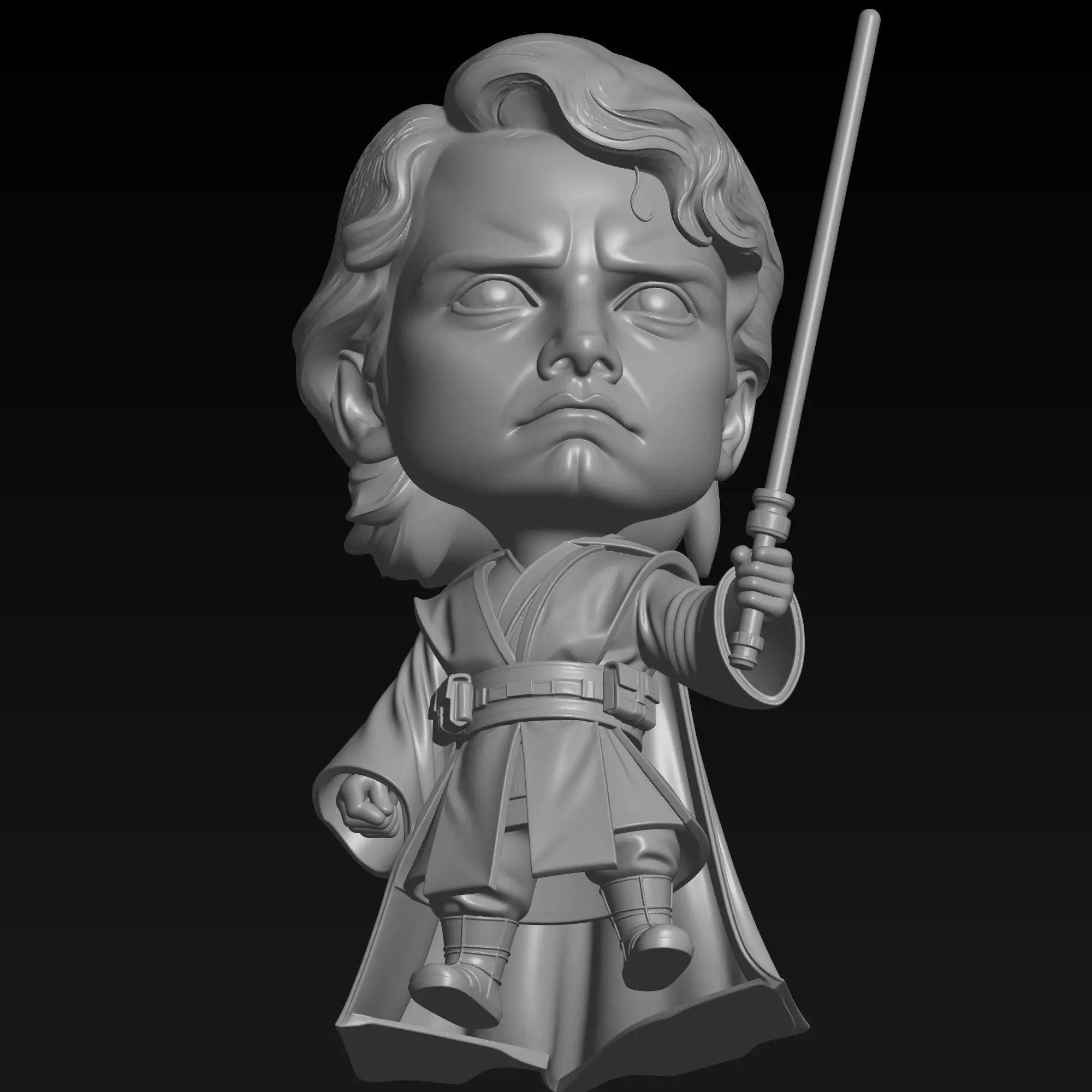 Anakin Skywalker 3D STL File-Chibi Jedi Knight Digital Download 3D print model