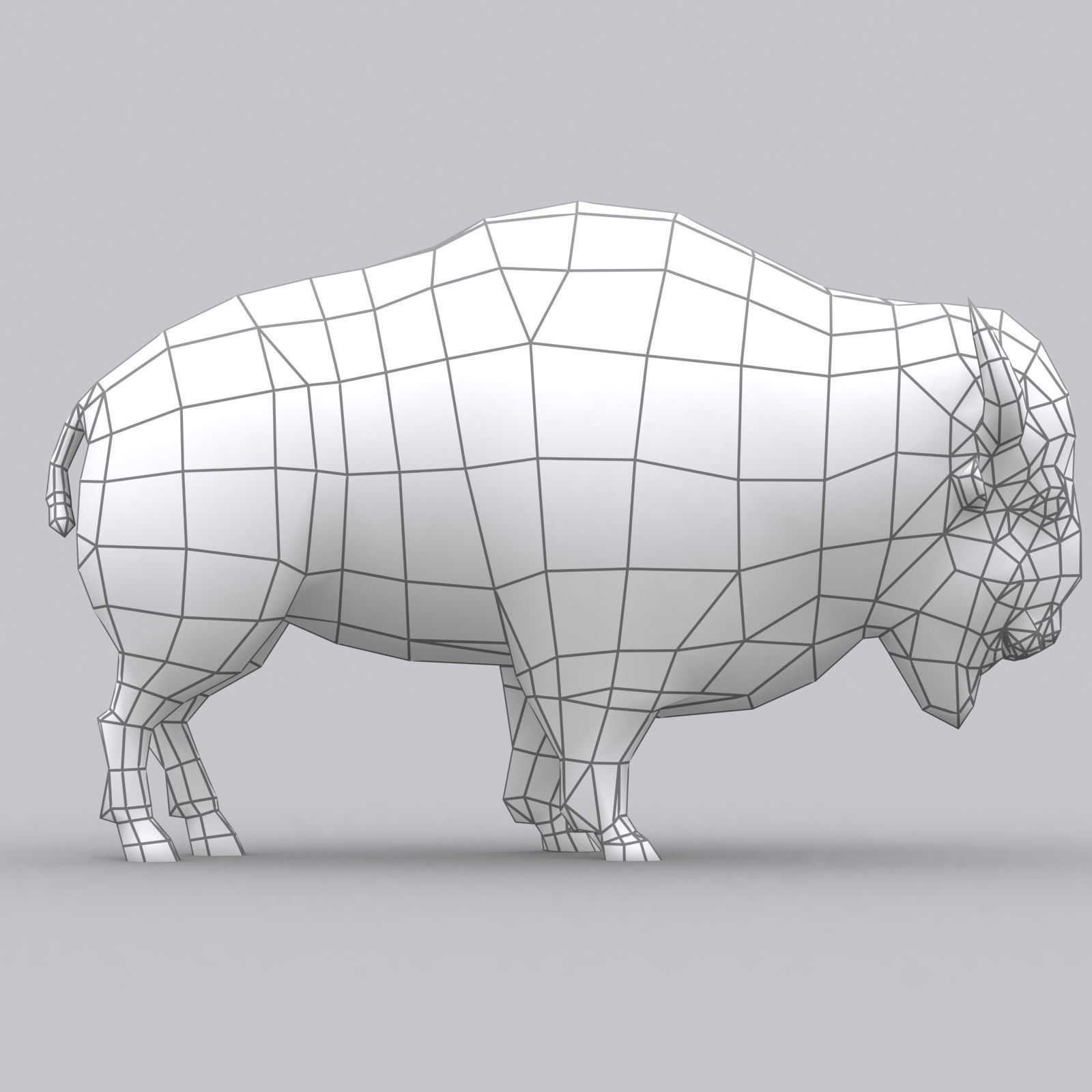 3DRT - Bison Low-poly 3D model_9